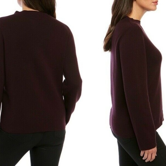 298.00 NWT EILEEN FISHER XS SILK BLEND FUNNEL NECK TOP/SWEATER CASIS - Picture 7 of 9